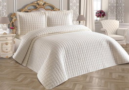 L'essentiel linge de maison Estiva - Cream Juego de colcha doble